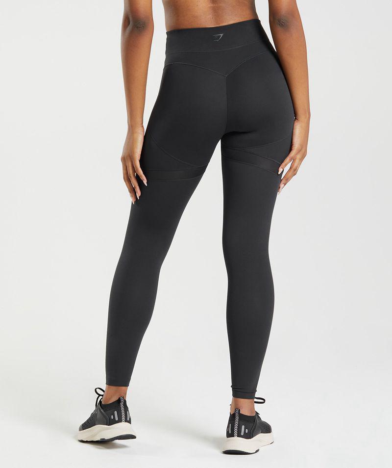 Gymshark Whitney Mesh Leggings Női Fekete  Hungary |  XQUPL-1478