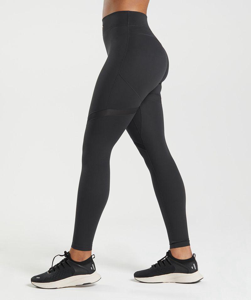 Gymshark Whitney Mesh Leggings Női Fekete  Hungary |  XQUPL-1478