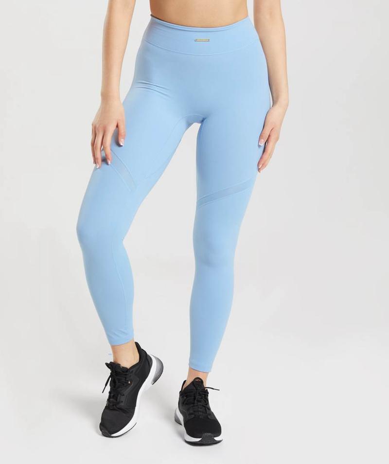 Gymshark Whitney Mesh Leggings Női Kék  Hungary |  ETRYV-3918