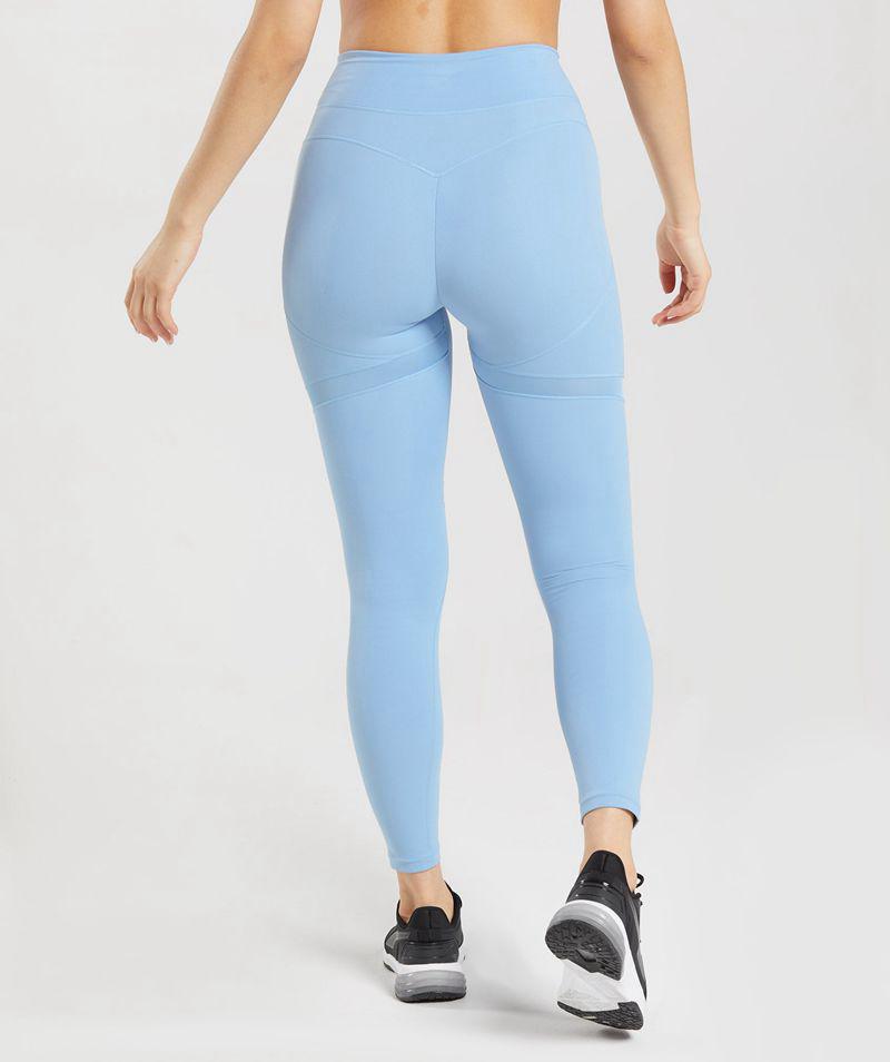 Gymshark Whitney Mesh Leggings Női Kék  Hungary |  GZHMD-6150