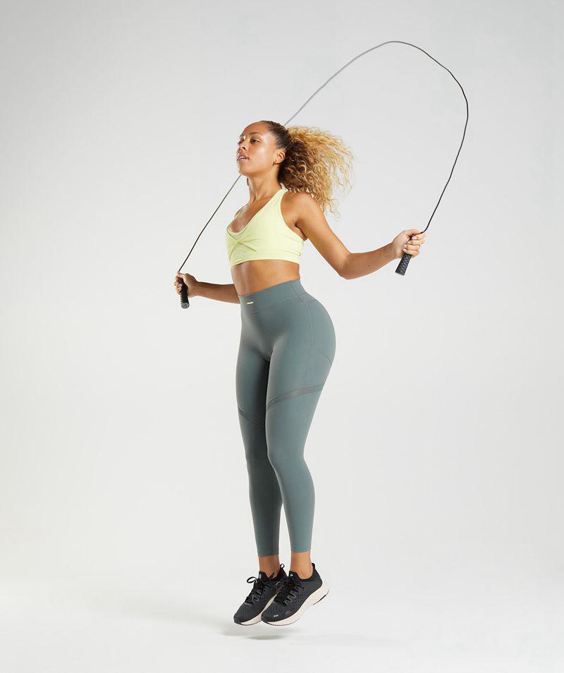 Gymshark Whitney Mesh Leggings Női Szürke  Hungary |  TCMEP-9835