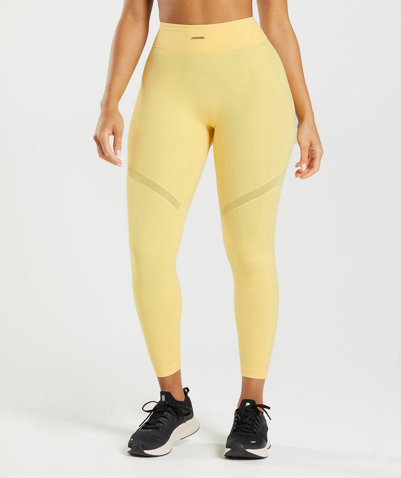 Gymshark Whitney Mesh Leggings Női Sárga  Hungary |  WIRKX-8593