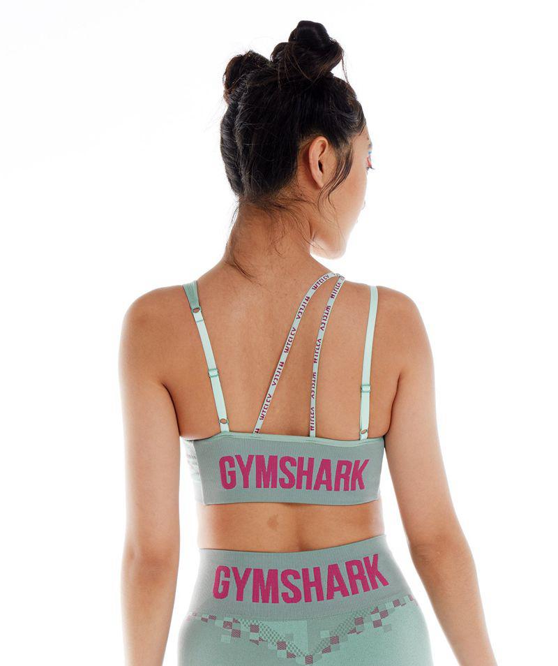 Gymshark Wtflex Cyborg Seamless Sportmelltartó Női Türkiz  Hungary |  VJYUS-2348