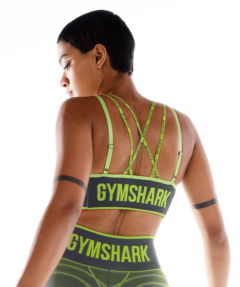 Gymshark Wtflex Linear Seamless Sportmelltartó Női Szürke  Hungary |  HOJKX-4168