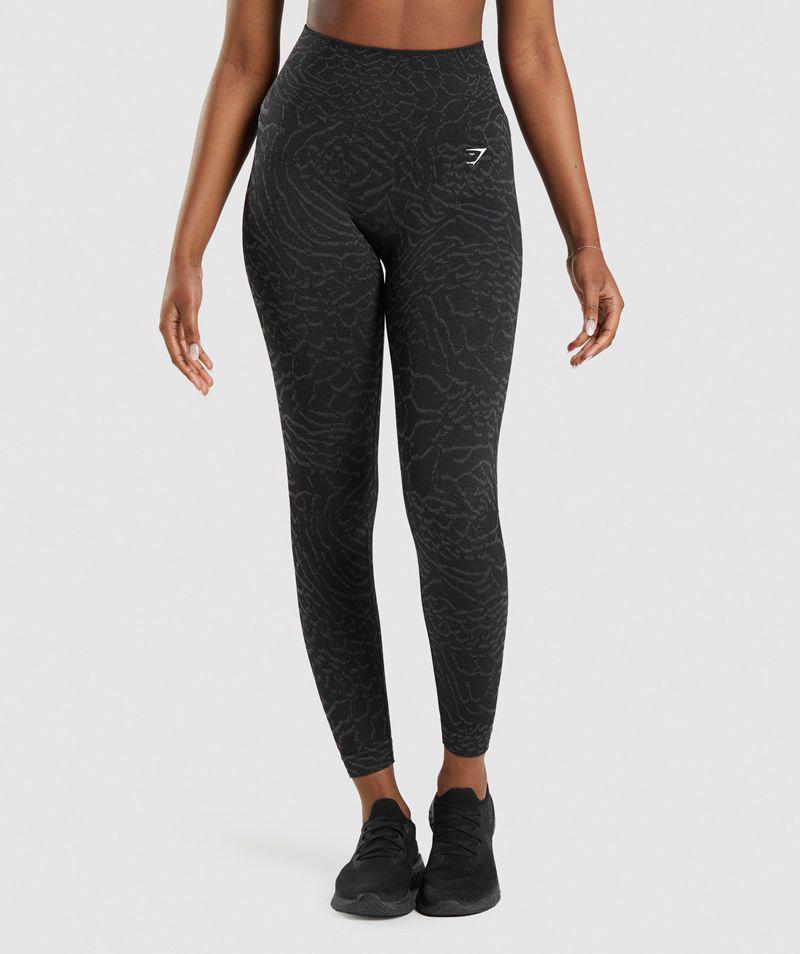 Gymshark Adapt Animal Seamless Leggings Női Fekete Hungary | PJCXL-0289