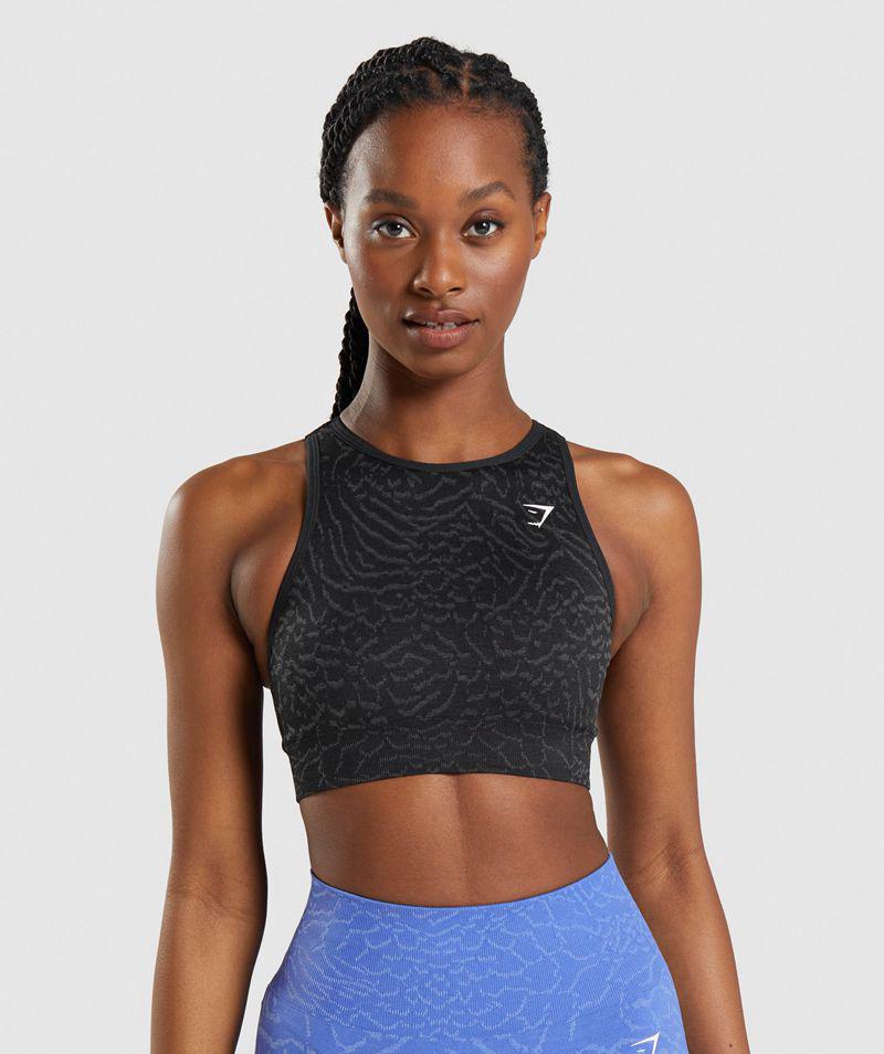 Gymshark Adapt Animal Seamless Sportmelltartó Női Fekete Hungary | JCGKD-2678