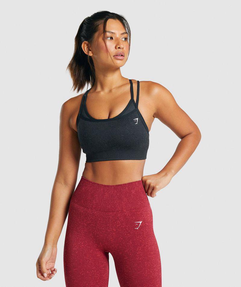 Gymshark Adapt Fleck Seamless Sportmelltartó Női Fekete Hungary | RANMO-5931