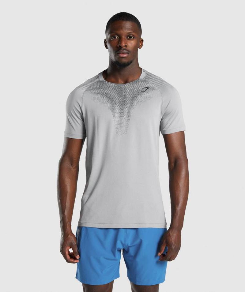 Gymshark Apex Contrast Seamless T-Shirts Férfi Szürke Hungary | LTXMY-1802