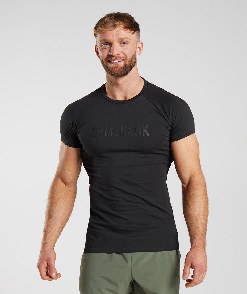 Gymshark Apollo T-Shirts Férfi Fekete Hungary | LHMUC-5203