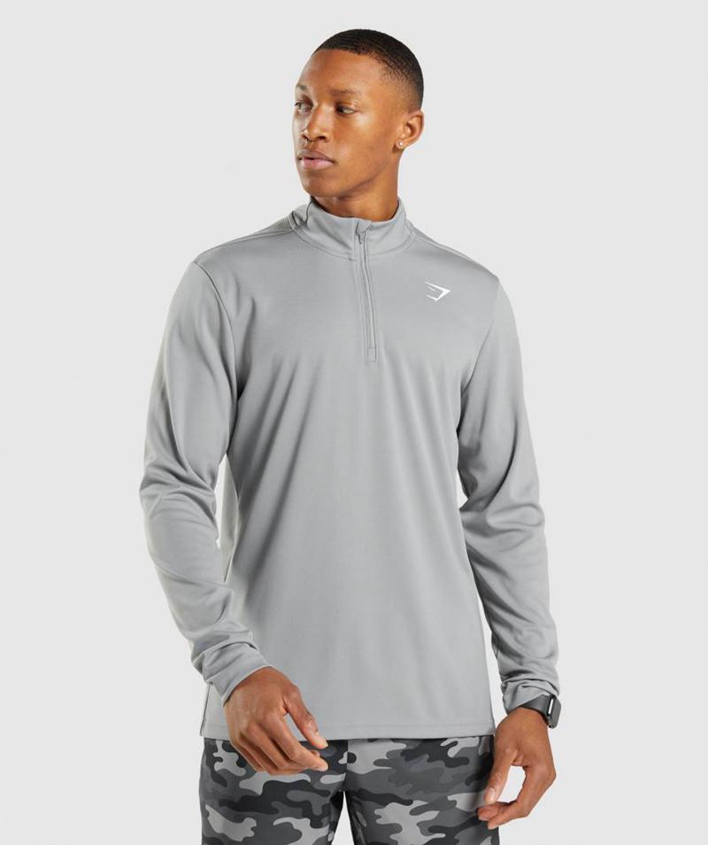 Gymshark Arrival 1/4 Zip Pulóver Férfi Szürke Hungary | GBFTO-8045