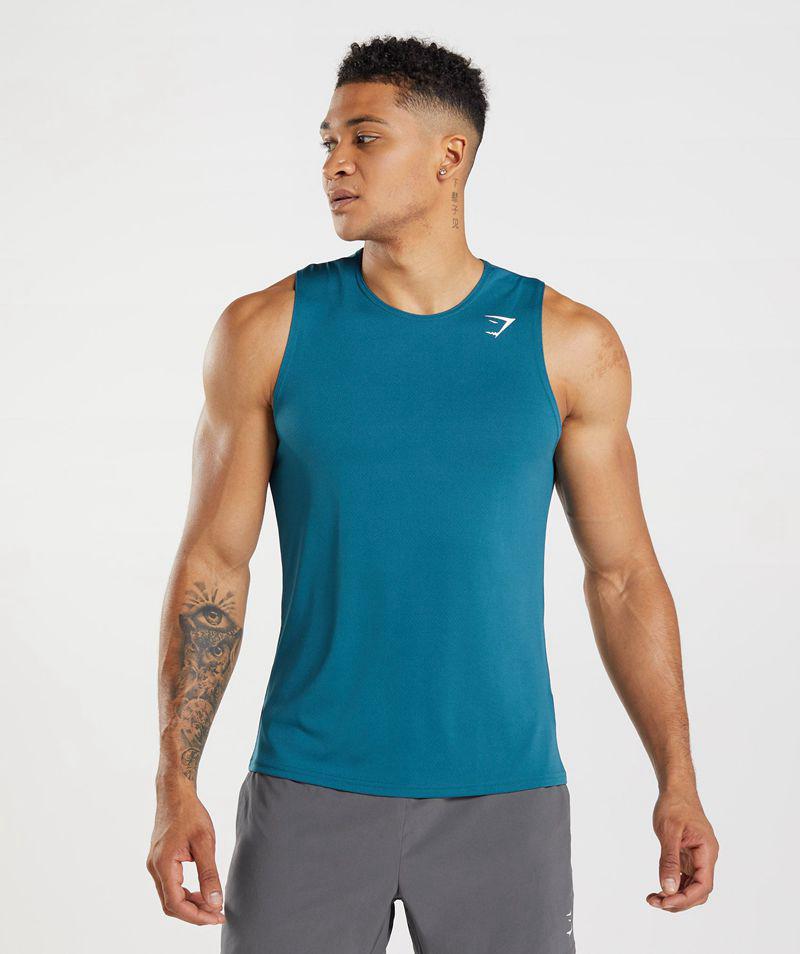 Gymshark Arrival Ujjatlan Póló Férfi Kék Hungary | RHKMO-1625