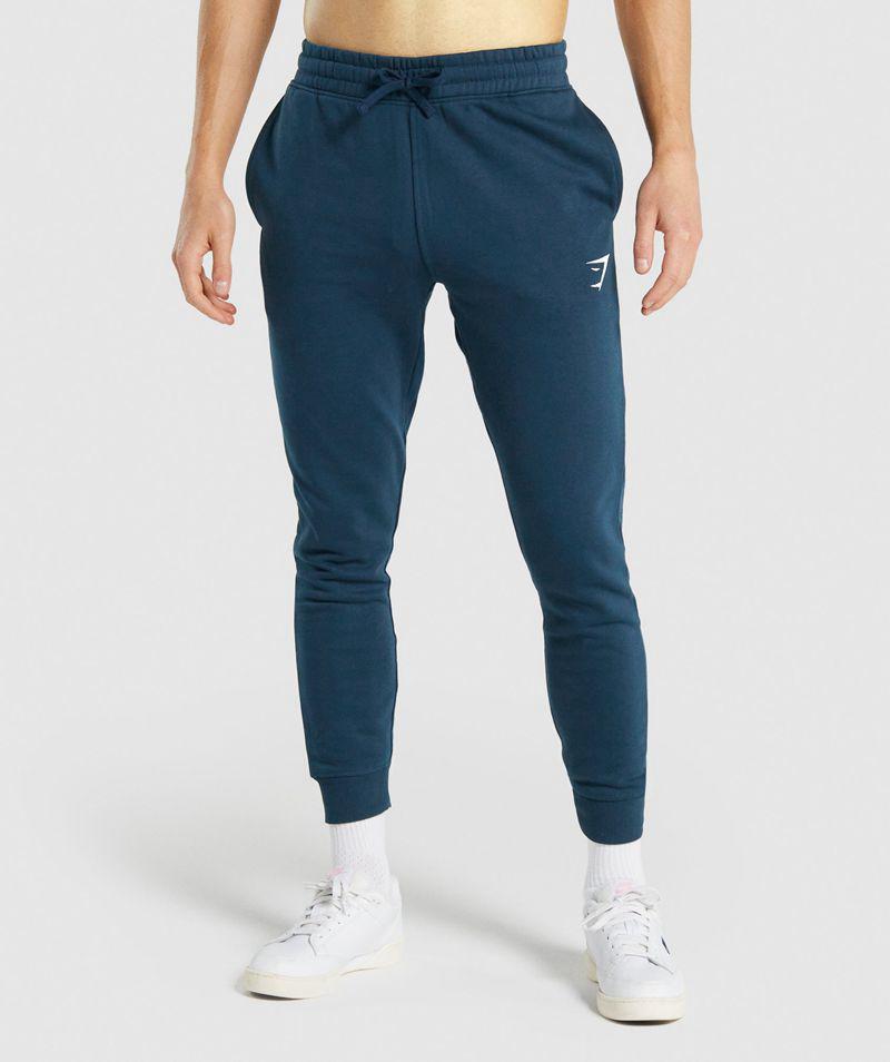 Gymshark Crest Jogger Nadrág Férfi Sötétkék Hungary | YUEGC-7518