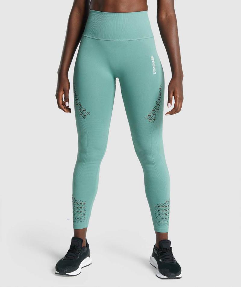 Gymshark Energy Seamless Leggings Női Világos Zöld Hungary | QABGE-7521