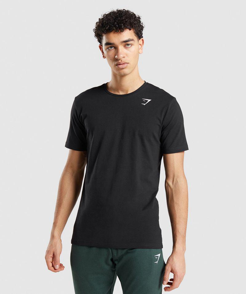 Gymshark Essential T-Shirts Férfi Fekete Hungary | BVSUX-0635