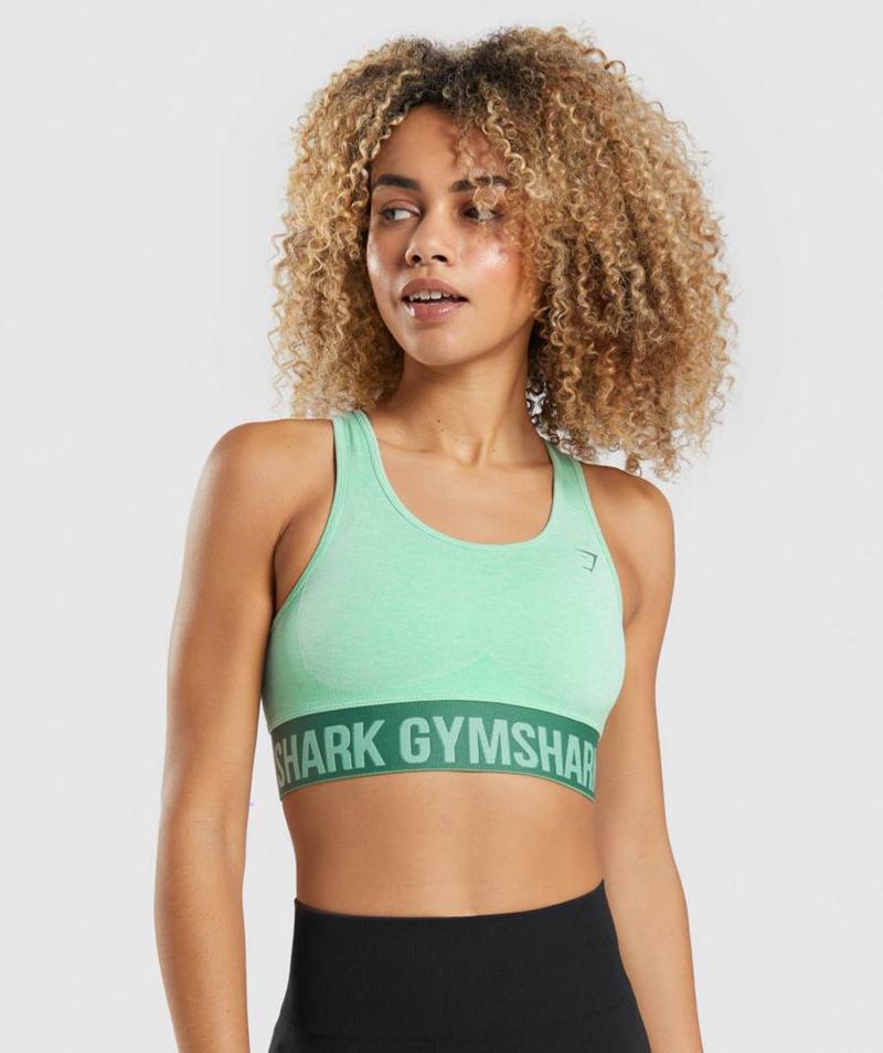 Gymshark Flex Sportmelltartó Női Zöld Hungary | OYZUK-2179