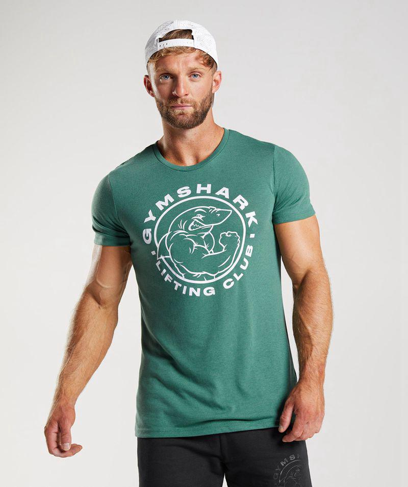 Gymshark Legacy T-Shirts Férfi Zöld Hungary | KHRXV-0673