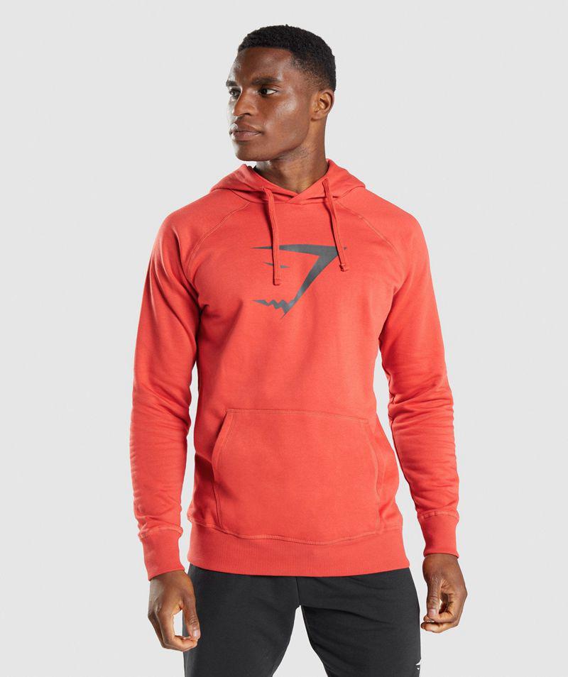 Gymshark Sharkhead Infill Kapucnis Pulóver Férfi Piros Hungary | VNZWD-7304