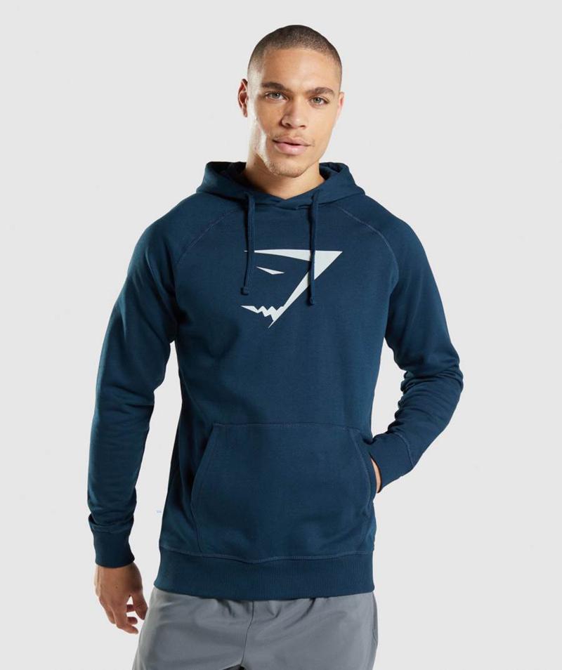 Gymshark Sharkhead Infill Kapucnis Pulóver Férfi Sötétkék Hungary | YJAWC-4792