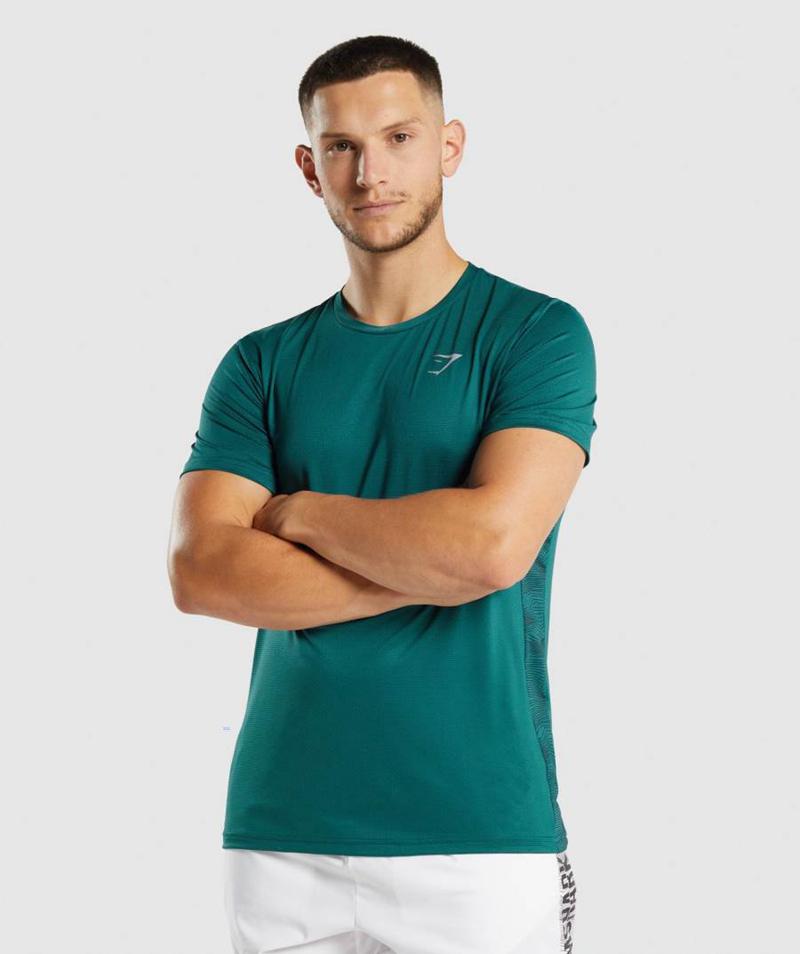 Gymshark Sport T-Shirts Férfi Türkiz Hungary | DRTKZ-7081